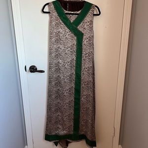 Chamois silk kameez with block print